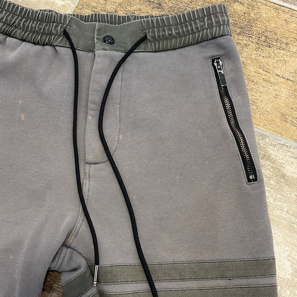 Thom Browne Gray Tapered Leg Sweatpants 4 Stripe Zip Pockets Mens S - Picture 4 of 14